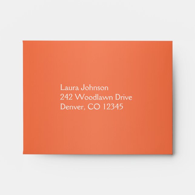 Orange et blanc Damask Adresse de retour Enveloppe (Devant)
