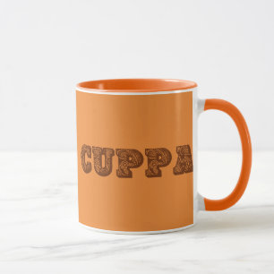 Orange et Brown "Avoir un café ou une tasse à thé"