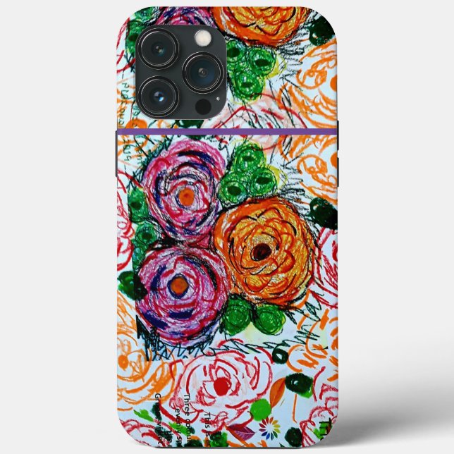 Orange et Purple Peonies iPhone / coque ipad (Verso)