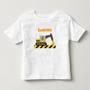 Orange Excavator Construction Vehicle 2 Year old Toddler T-shirt
