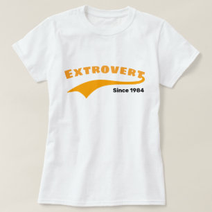 Orange Extrovert Typography Swoosh Custom Date T-Shirt
