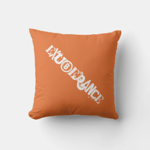 Orange Exuberance Distressed Typography Throw Pillow
