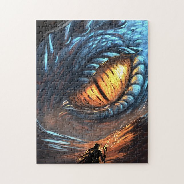 Orange eye of the dragon jigsaw puzzle (Vertical)