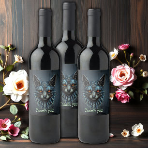 Orange eyes, cool fur: The dazzling fox.  Wine Label