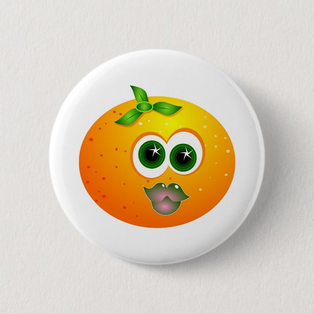 Orange Face 2 Inch Round Button (Front)