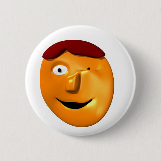 Orange face giving you a wink 2 inch round button