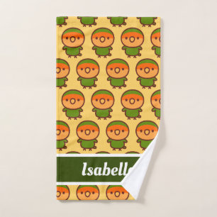 Orange-faced Peach-faced lovebird Hand Towel