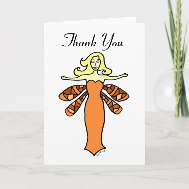 Orange Fairy Thank You Card (Front)