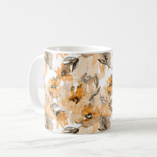 Orange Fall Autumn Cottagecore Floral Coffee Mug