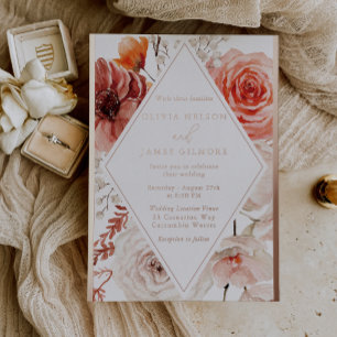 Orange Fall Floral & Rose Gold Wedding