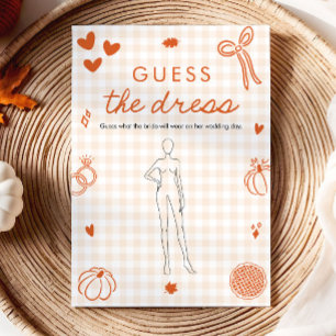 Orange Fall Guess The Dress Bridal Shower Game Invitation