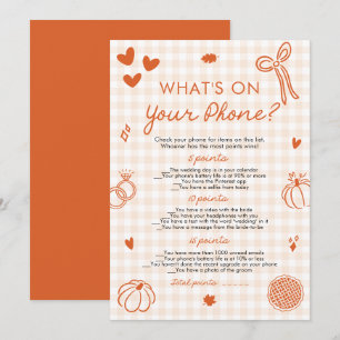 Orange Fall Hand Drawn What's on Your Phone Game Invitation