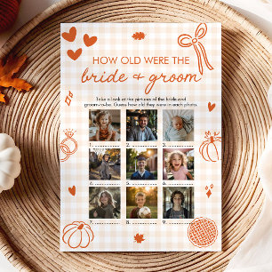 Orange Fall How Old Were The Bride & Groom Game Invitation