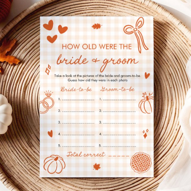 Orange Fall How Old Were The Bride & Groom Game Invitation (Orange Fall How Old Were The Bride & Groom Game)