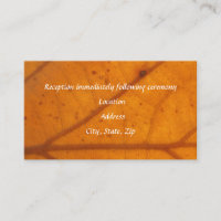 Orange Fall Leaf Reception Cards