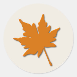 Orange Fall Leaf Sticker