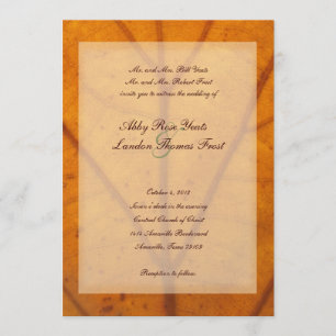 Orange Fall Leaf Wedding Invitation