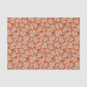 Orange Fall Leaves & Acorns Pattern Tissue Paper