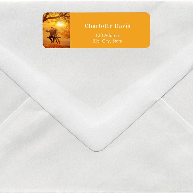 Orange fall photo wedding return address  (Creator Uploaded)