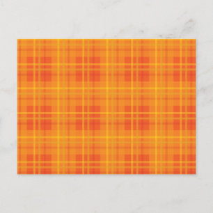 Orange Fall Plaid Postcard