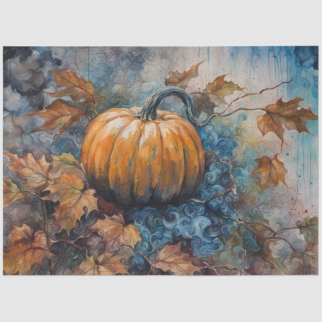 Orange Fall Pumpkin Decoupage Paper (Front)