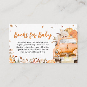 Orange Fall Pumpkin Truck Books for Baby Enclosure Card