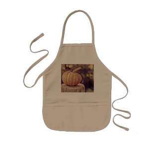 Orange Fall Pumpkin Vintage Thanksgiving Painting  Kids Apron