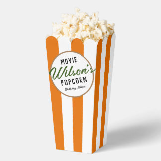 Orange Fall Special Event Movie Night Popcorn Favor Box