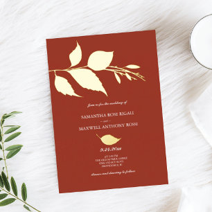 Orange Fall Themed Wedding Invitations