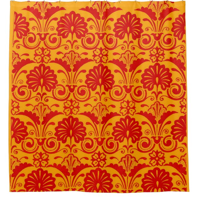 orange fans and fronds print (Front)