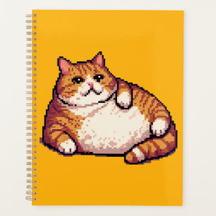 Orange fat cat meme pixel art planner