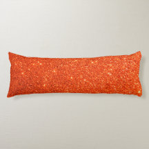 Orange Faux Glitter Body Pillow