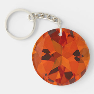 orange faux topaz acrylic keychains,  keychain