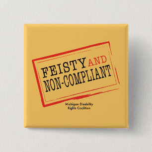 Orange Feisty Button