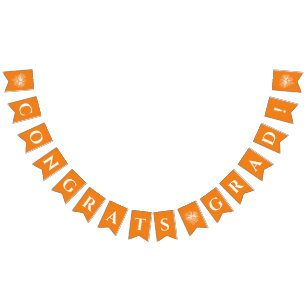 Orange   Félicitations Drapeaux de soudure avec fe