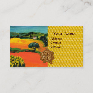 ORANGE FIELDS,FLORA HONEY BEE WAX SEAL ,BEEKEEPER BUSINESS CARD