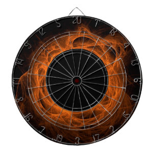 Orange Fiery Eclipse Black Hole Dart Board