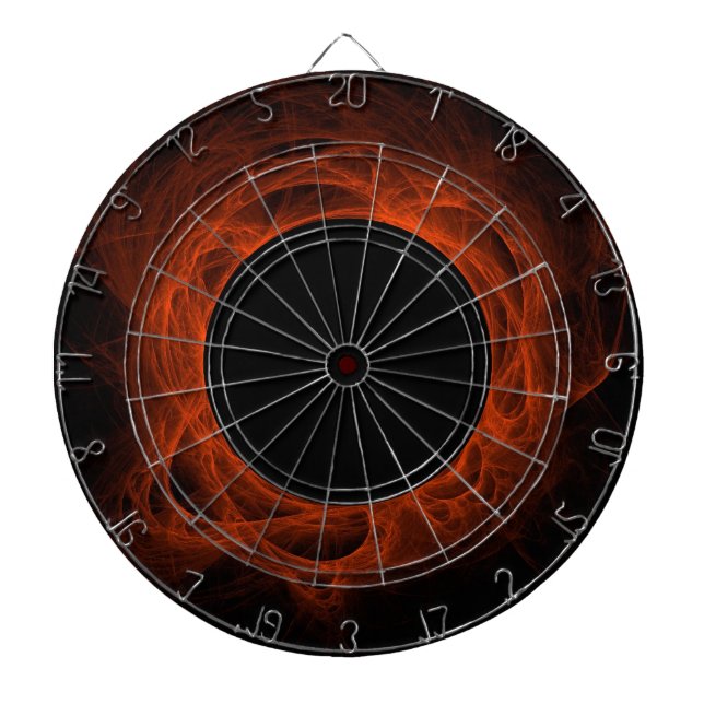 Orange Fiery Eclipse or Black Hole  Dart Board (Front)