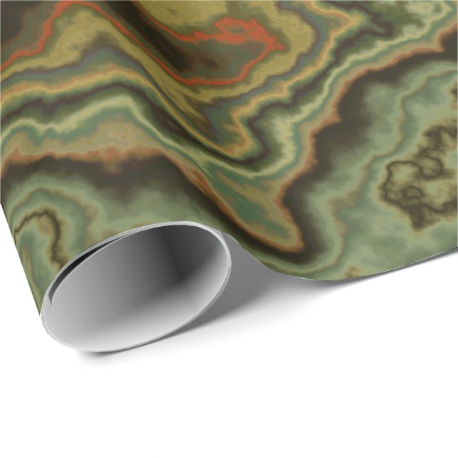 Orange-Figured Green Agate Egg Wrapping Paper (Roll Corner)