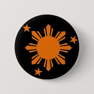 Orange Filipino Sun/Stars Button