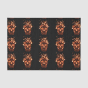 Orange Fire Skull Tissue Paper