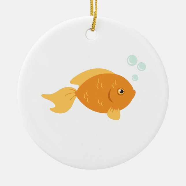 Orange Fish Ceramic Ornament (Front)