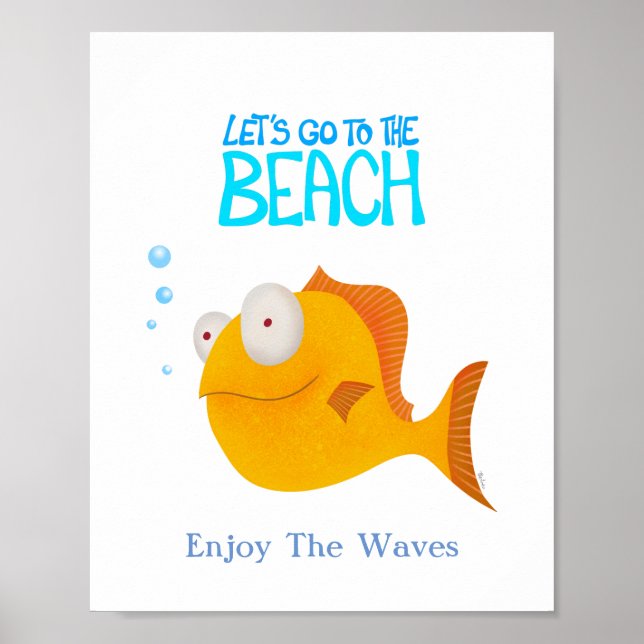 Orange Fish. Let's Go to the Beach Poster (Front)