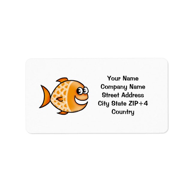 Orange fish return address label (Front)