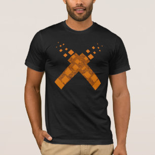 Orange flame death cult cross fire torch Halloween T-Shirt