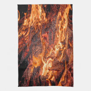 Orange flame kitchen towel