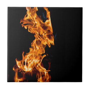 Orange flame label tile