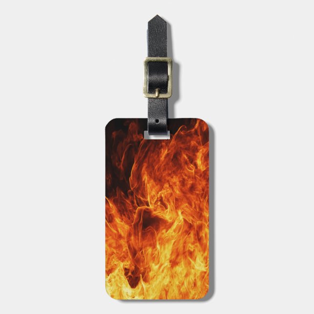 Orange flame luggage tag (Front Vertical)