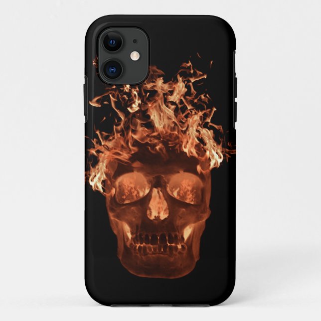 Orange Flame Skull iPhone 5G Case (Back)