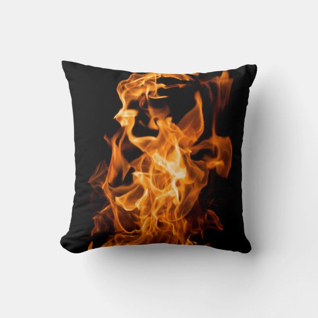 Orange flame throw pillow (Front)